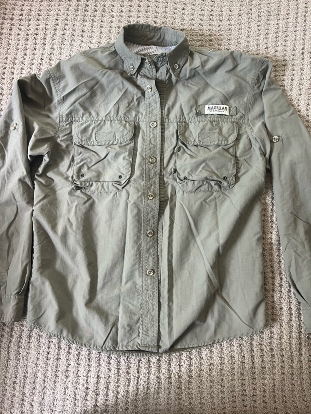 Magellan Outdoors Olive Utility Button-Up Shirt